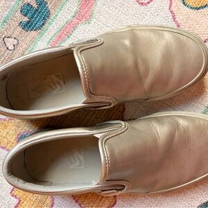 Vans Women's Slip-On Shoes - Metallic Silver 8